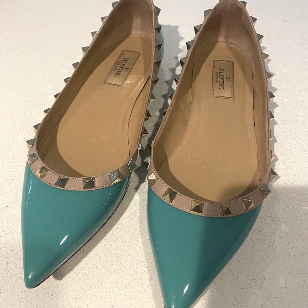 Valentino pointed toe Rockstud Ballerina Flats